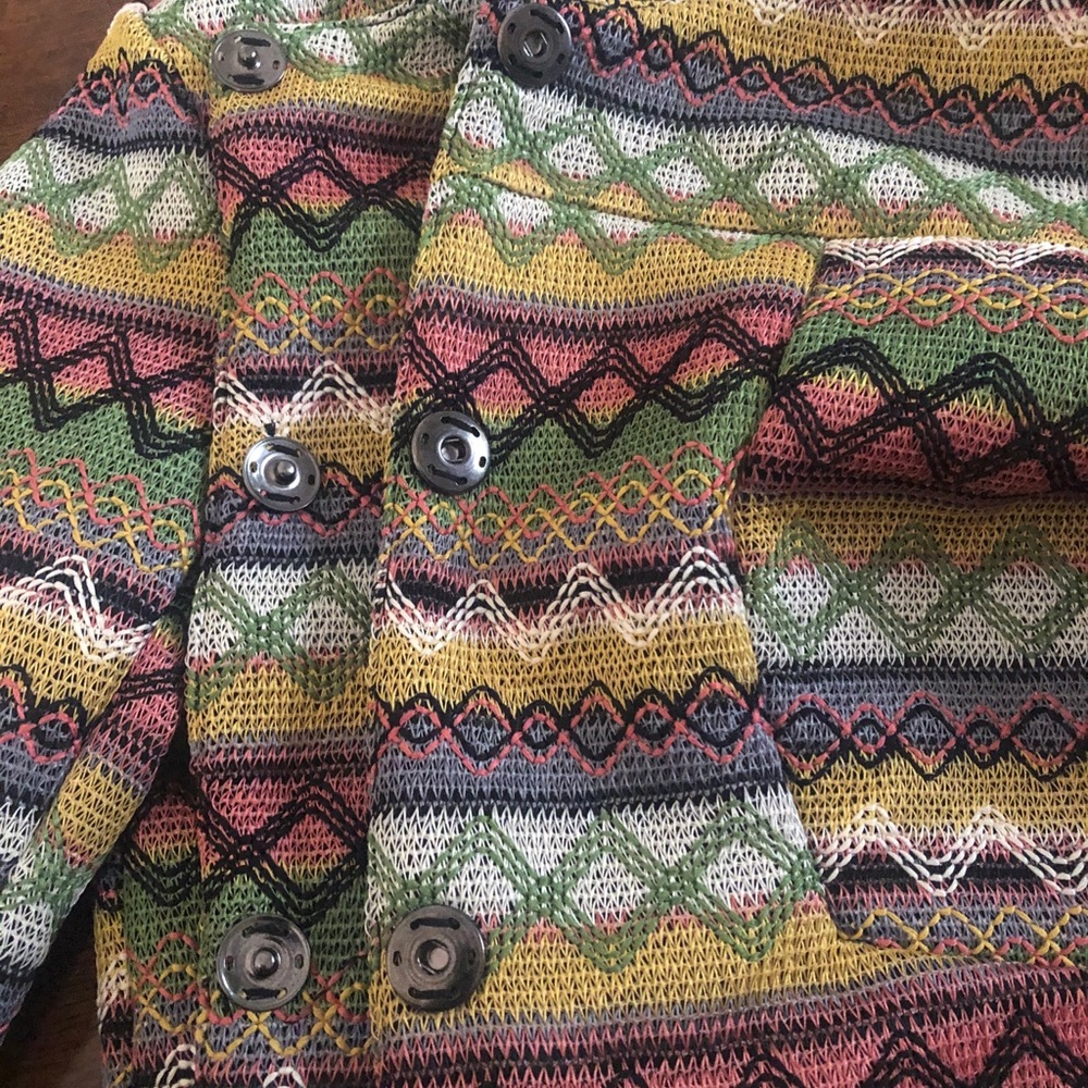 NWT Momo Colorful Blazer with Faux Fur Cuffs - Picture 6 of 13